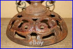 Antique Ornate 1800's Peoria ILL. Parlor Stove Cast Iron Top Cover Finial Topper