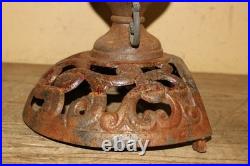 Antique Ornate 1800's Peoria ILL. Parlor Stove Cast Iron Top Cover Finial Topper