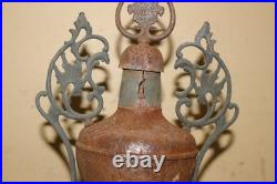Antique Ornate 1800's Peoria ILL. Parlor Stove Cast Iron Top Cover Finial Topper
