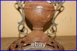 Antique Ornate 1800's Peoria ILL. Parlor Stove Cast Iron Top Cover Finial Topper