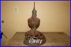Antique Ornate 1800's Peoria ILL. Parlor Stove Cast Iron Top Cover Finial Topper