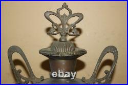 Antique Ornate 1800's Round Oak Parlor Stove Cast Iron Top Cover Finial Topper