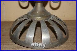 Antique Ornate 1800's Round Oak Parlor Stove Cast Iron Top Cover Finial Topper