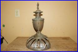 Antique Ornate 1800's Round Oak Parlor Stove Cast Iron Top Cover Finial Topper