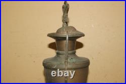 Antique Ornate 1800's Round Oak Parlor Stove Cast Iron Top Cover Finial Topper