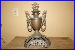 Antique Ornate 1800's Round Oak Parlor Stove Cast Iron Top Cover Finial Topper