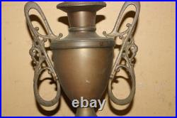 Antique Ornate 1800's Round Oak Parlor Stove Cast Iron Top Cover Finial Topper