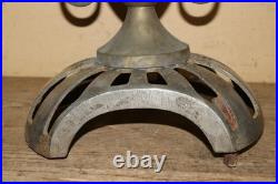 Antique Ornate 1800's Round Oak Parlor Stove Cast Iron Top Cover Finial Topper