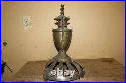 Antique Ornate 1800's Round Oak Parlor Stove Cast Iron Top Cover Finial Topper