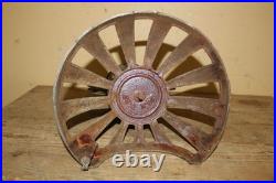 Antique Ornate 1800's Round Oak Parlor Stove Cast Iron Top Cover Finial Topper