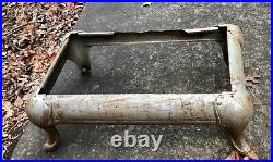 Antique Ornate Cast Iron Metal Stove Base Table with Cabriole Legs Industrial