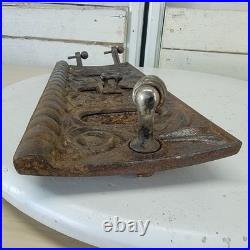 Antique Ornate Cast Iron Stove Vent Door Damper Architectural Salvage