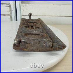Antique Ornate Cast Iron Stove Vent Door Damper Architectural Salvage