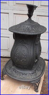 Antique Petite Victorian Cast Iron Parlor Stove De Soto Parlor No. 1
