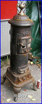 Antique Primitive Cast Iron # 9 Rose Art Fineal Coal Wood Heating Hearth Stove