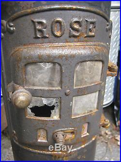 Antique Primitive Cast Iron # 9 Rose Art Fineal Coal Wood Heating Hearth Stove