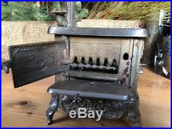 Antique Prize Salesman Sample / Toy Nickel Plated Cast Iron Stove