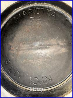 Antique R&Co. Marietta PA 10in Cast Iron Pan Skillet 1870s-1880s RARE