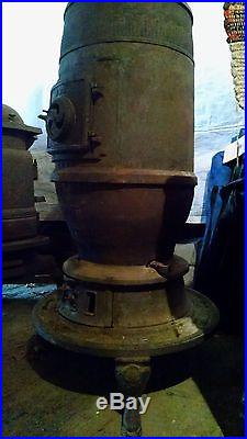 Antique Railroad Depot Cast Iron Wood Stove with Cook Top