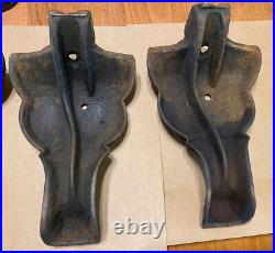 Antique Round Oak E16 Wood Parlor Stove 4 Legs Feet Parts Cast Iron Ornate