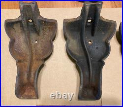 Antique Round Oak E16 Wood Parlor Stove 4 Legs Feet Parts Cast Iron Ornate
