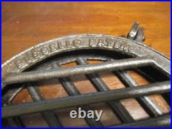 Antique Russells Patent April 9, 1867 Cast Iron Hinged steak grill broiler RARE