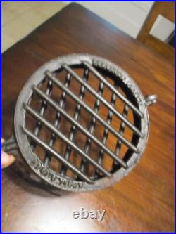 Antique Russells Patent April 9, 1867 Cast Iron Hinged steak grill broiler RARE