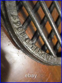 Antique Russells Patent April 9, 1867 Cast Iron Hinged steak grill broiler RARE
