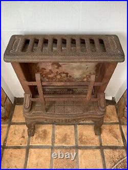 Antique Rustic Primitive Heater Fireplace Insert, Farmhouse Patina Rusty Chippy
