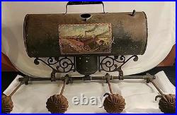 Antique SCHNEIDER TRENKAMP Co. Parlor Stove Heater Oil Resiour And Dispenser