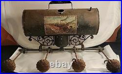 Antique SCHNEIDER TRENKAMP Co. Parlor Stove Heater Oil Resiour And Dispenser