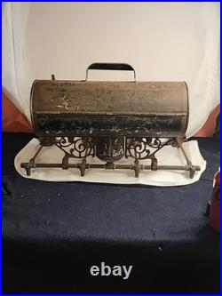 Antique SCHNEIDER TRENKAMP Co. Parlor Stove Heater Oil Resiour And Dispenser
