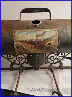 Antique SCHNEIDER TRENKAMP Co. Parlor Stove Heater Oil Resiour And Dispenser