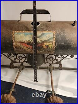Antique SCHNEIDER TRENKAMP Co. Parlor Stove Heater Oil Resiour And Dispenser