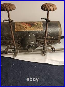 Antique SCHNEIDER TRENKAMP Co. Parlor Stove Heater Oil Resiour And Dispenser