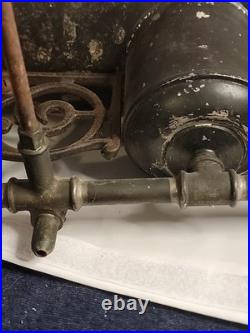 Antique SCHNEIDER TRENKAMP Co. Parlor Stove Heater Oil Resiour And Dispenser