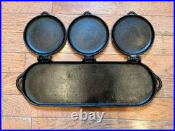 Antique SMFG Co. Chicago Cast Iron 3 Flop Griddle Jan. 25 1881 Patent Date