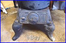 Antique ST. Clair Cast Iron Laundry pot belly wood Coal stove
