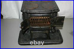 Antique Salesman Sample Cast Iron Stove With Cooking Implements