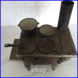 Antique Salesman's Sample Cast Iron Pet Miniature Stove withAccessories Antique Salesman's Sample Cast Iron Pet Miniature Stove withAccessories