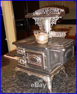 Antique Salesman sample large cast & nickel BUCKS cook stove-15481