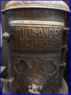 Antique Sayuta-ANDES #216 Cast Iron Pot Belly Coal Stove