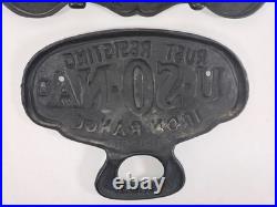 Antique Scarce U-S-O-N-A Cast Iron Stove Model 65 No 16 18-20 Clean Out Panels