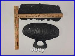 Antique Scarce U-S-O-N-A Cast Iron Stove Model 65 No 16 18-20 Clean Out Panels