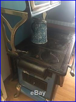 Antique Sears Roebuck Royal Blue Cast Iron Wood Burning Kitchen Stove