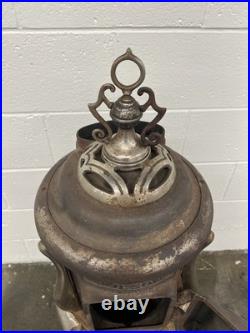 Antique Simmons Wilson Cast Iron Parlor Stove Ornate Victorian Heater 43in Tall