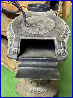 Antique Small Cast Iron Pot Belly Coal Wood Stove