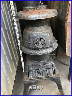 Antique Small Cast Iron Pot Belly Coal / Wood Stove