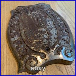 Antique THE GREAT MAJESTIC Cast Iron Plate Steam Ship Logo