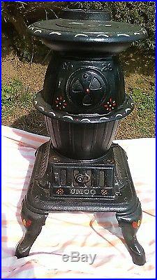 Antique UMCO Potbelly Stove #28 Cast Iron NEVER FIRED
